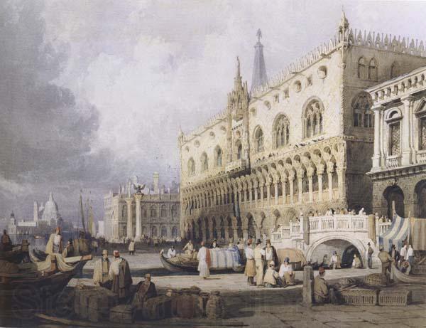 Samuel Prout The Doge s Palace and the Grand Canal,Venice (mk47) Germany oil painting art